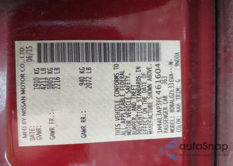 2015 Nissan Altima 2.5 S z USA, uszkodzony, nr VIN 1N4AL3AP3FC461604